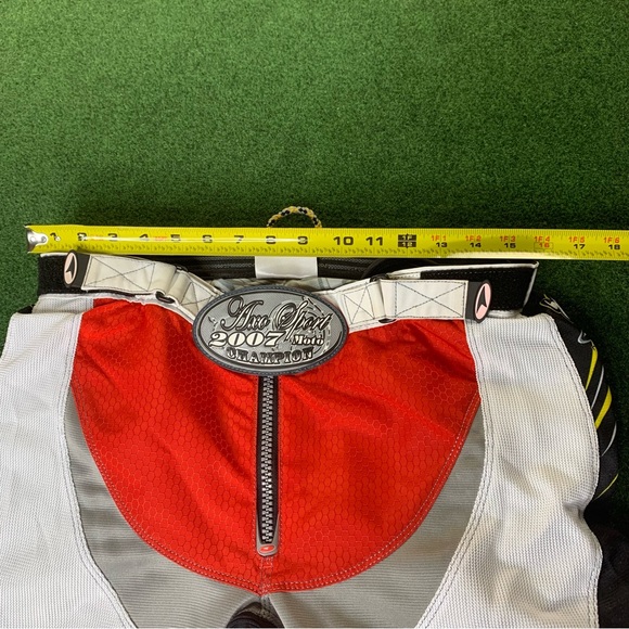 AXO Sport Racing 2007 Moto Champion Motocross Pants Sz 32 Red Black Yellow Y2k - Picture 12 of 12